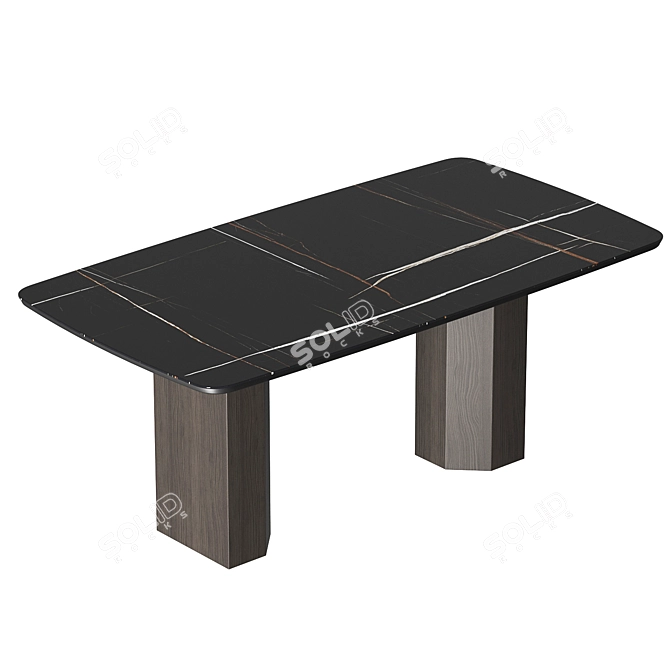 Contemporary William Dining Table 3D model image 2