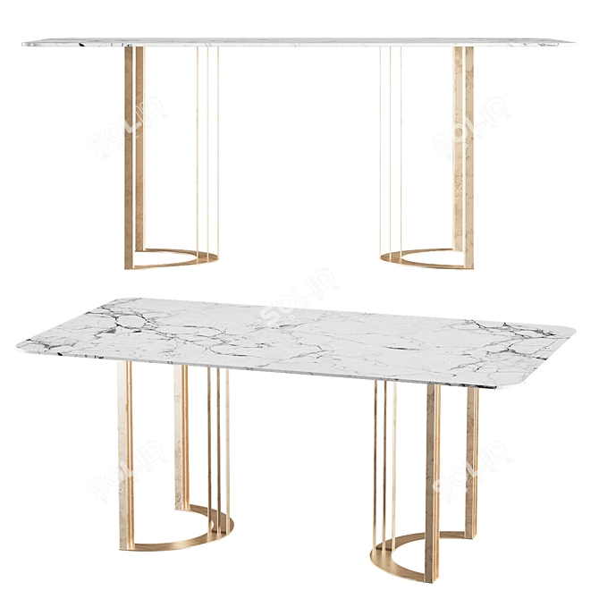 Classic Boston Dining Table 3D model image 1