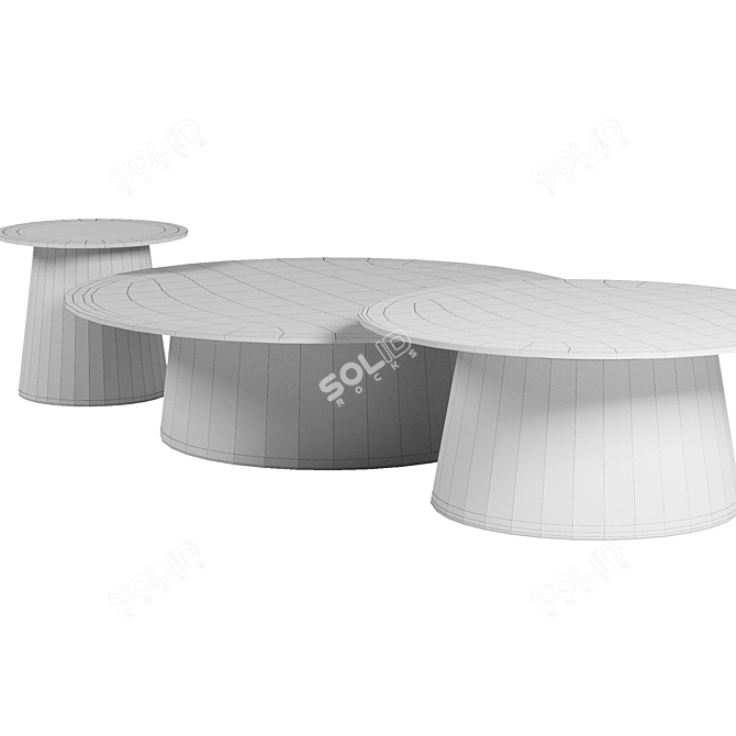 Sleek Circular Coffee Table 3D model image 2