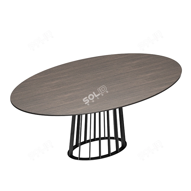 Modern Oval Dining Table by Mia Casa 3D model image 2