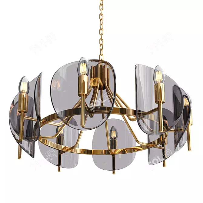 Elegant Crystal Chandelier- 80cm 3D model image 1