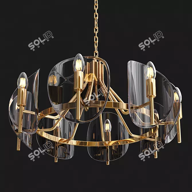 Elegant Crystal Chandelier- 80cm 3D model image 2