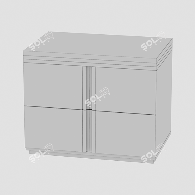 Elegant AVIGNON Bedside Table 3D model image 2