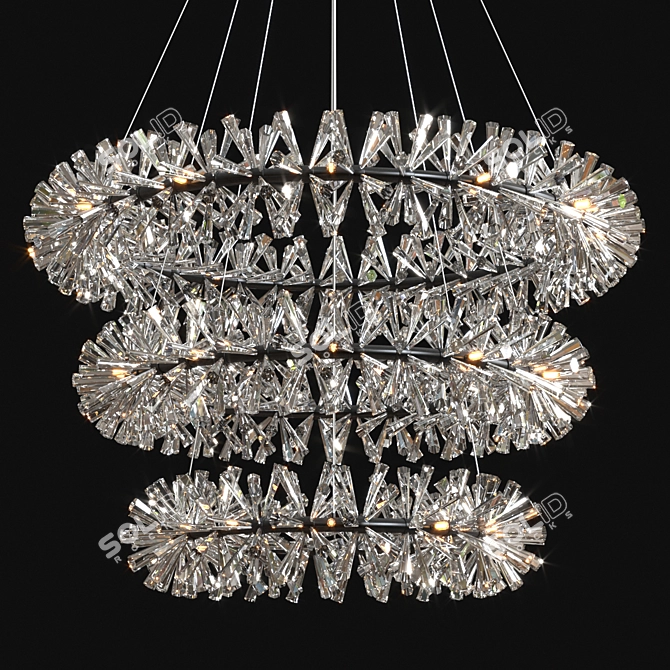 Nordic Elegance: Crystal Chandelier 3D model image 2