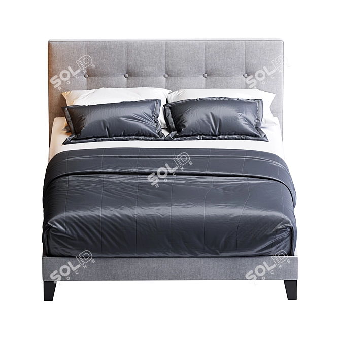 Laval Button Tufted Upholstered Bed 3D model image 5