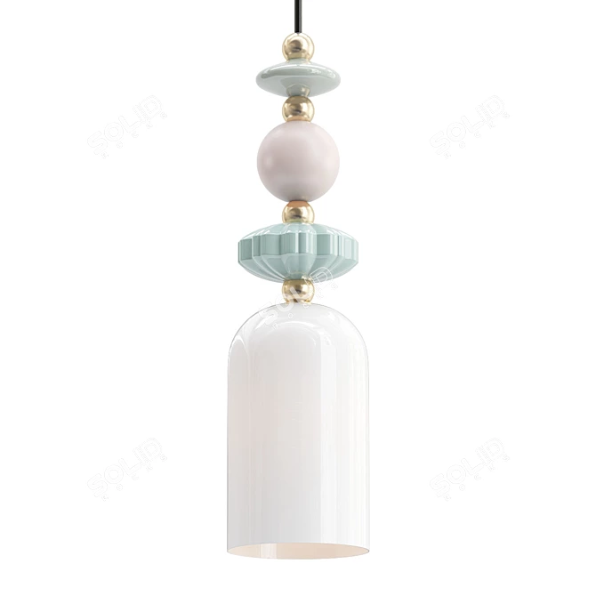 Candy-Colored Iris Hanging Lamp 3D model image 1