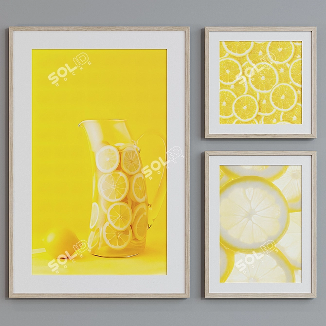 Modern Lemonade Picture Frame Set 3D model image 3