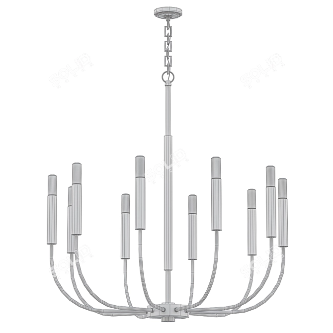 Elegant Ten-Light Chandelier 3D model image 2