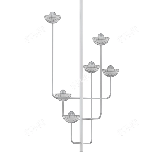 Modern Geometric Chandelier 3D model image 2