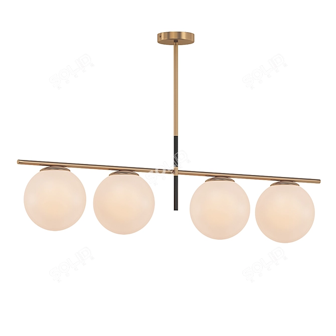 Scandi Globe Linear Chandelier 3D model image 1