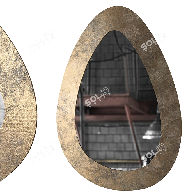 Elegant Jaipur Oval Mirror 3D model image 1