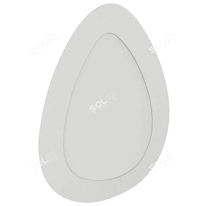 Elegant Jaipur Oval Mirror 3D model image 3