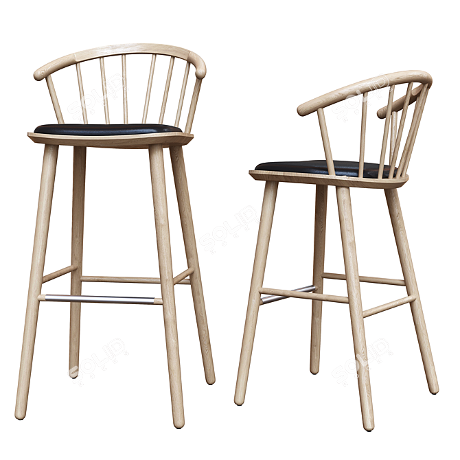 Bolia Sleek High Low Barstool: Stylish & Versatile! 3D model image 1