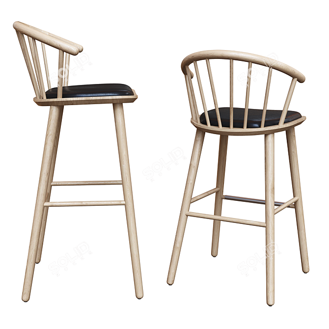 Bolia Sleek High Low Barstool: Stylish & Versatile! 3D model image 2