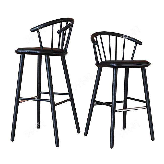 Bolia Sleek High Low Barstool: Stylish & Versatile! 3D model image 3