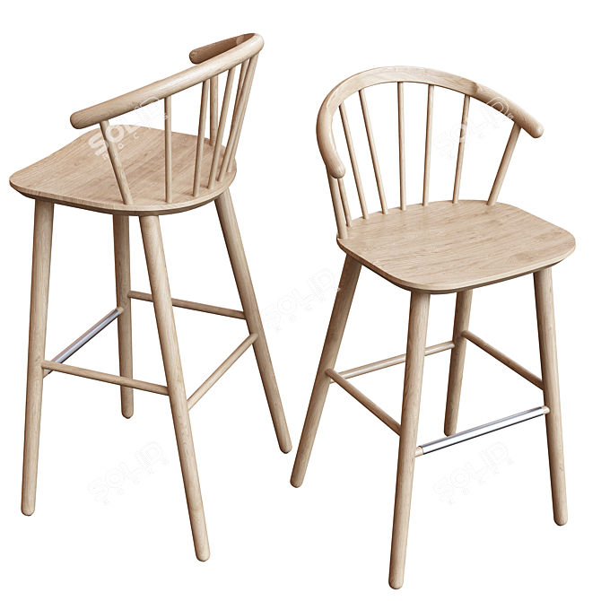 Bolia Sleek High Low Barstool: Stylish & Versatile! 3D model image 4