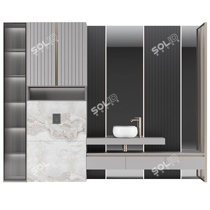 Elegant Bathroom Console Set 3D model image 1