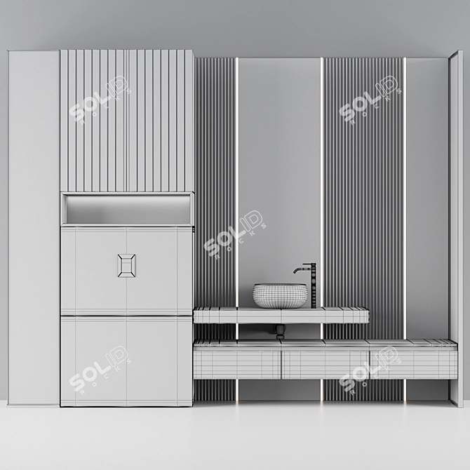 Elegant Bathroom Console Set 3D model image 4