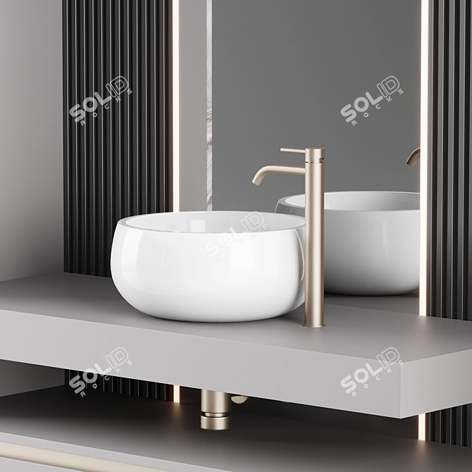 Elegant Bathroom Console Set 3D model image 7