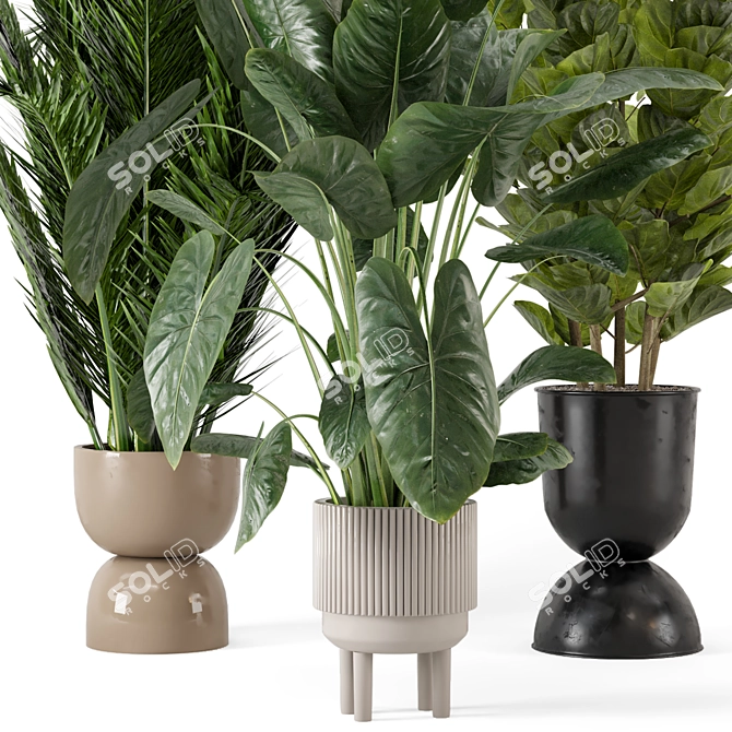 Ferm Living Bau Pot: Large Indoor Plant Set 3D model image 2
