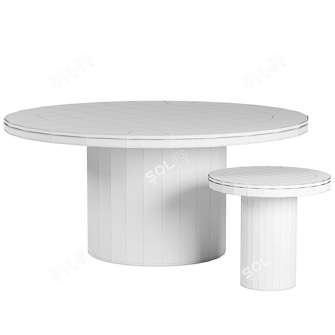 Elegant Marble Round Coffee Table 3D model image 2