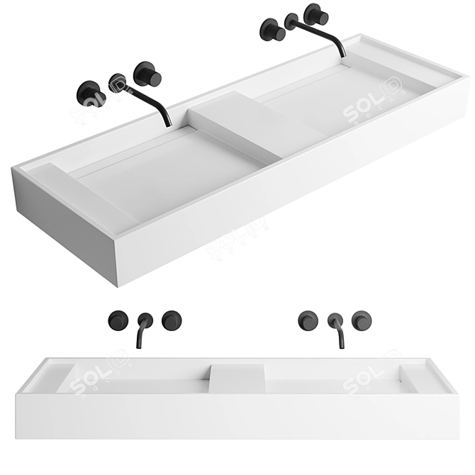 Miraggio Double Sink Vanity 3D model image 1