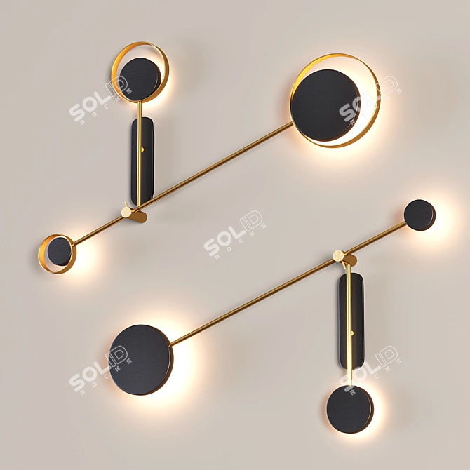 Modern Trio Wall Lamp 3D model image 1