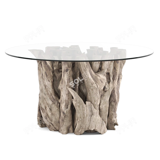 Natural Driftwood Coffee Table 3D model image 2