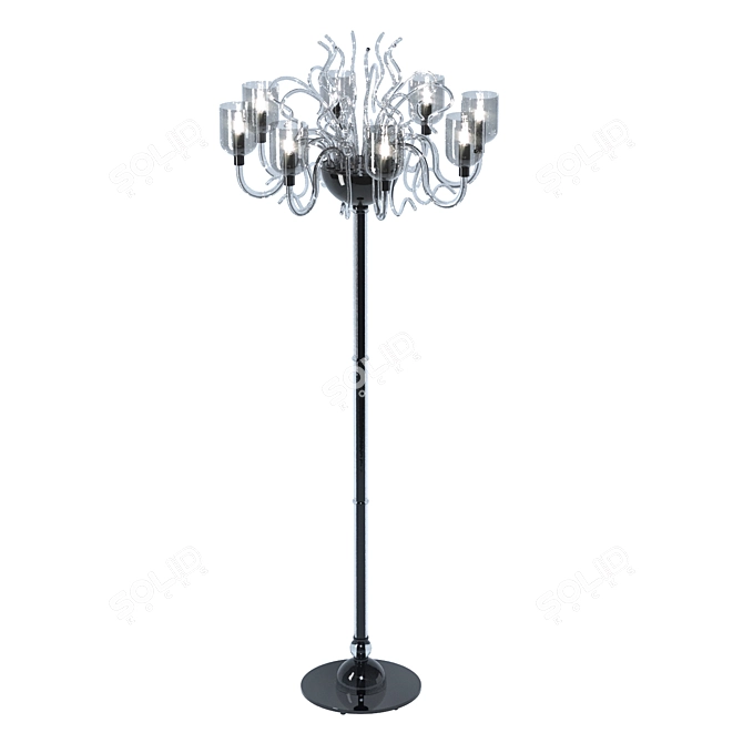 Elegant Murano Glass Floor Lamp 3D model image 1