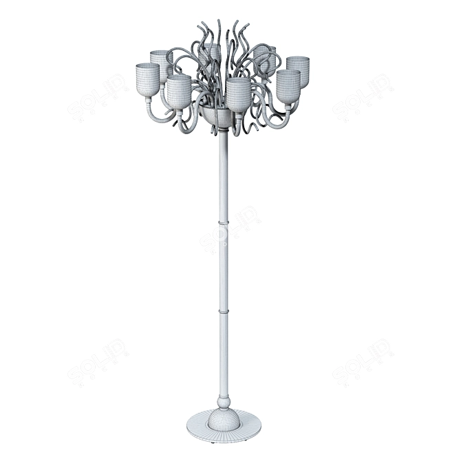 Elegant Murano Glass Floor Lamp 3D model image 3