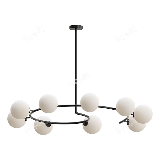 Italian Modern Oil Rubbed Bronze Glass Chandelier 3D model image 1