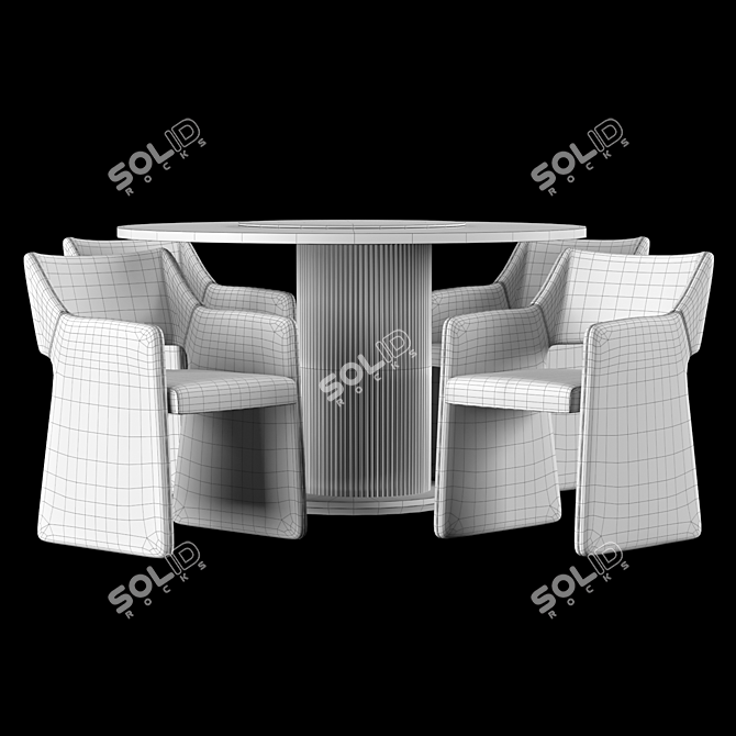 CB2 Foley Faux Dining Set: Modern Elegance for Any Space 3D model image 4