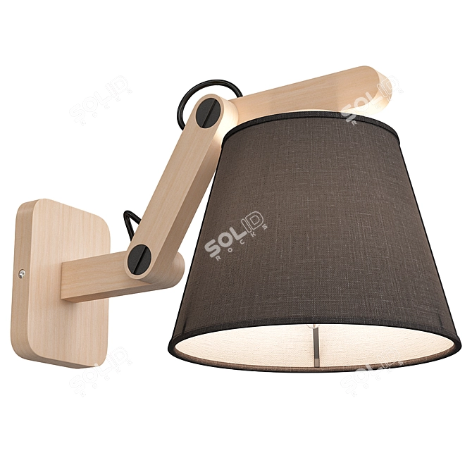 Modern Black Joga Wall Lamp 3D model image 4