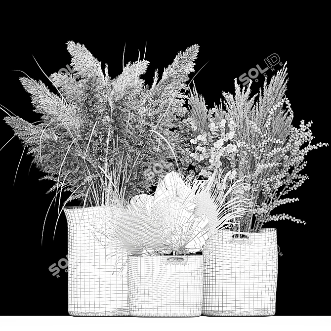 Title: Natural Elements Bouquet Set 3D model image 6