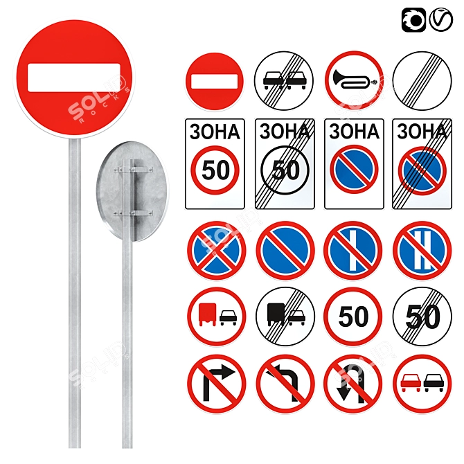 Forbidden Signs Set 2: Unique Prohibition Symbols 3D model image 1