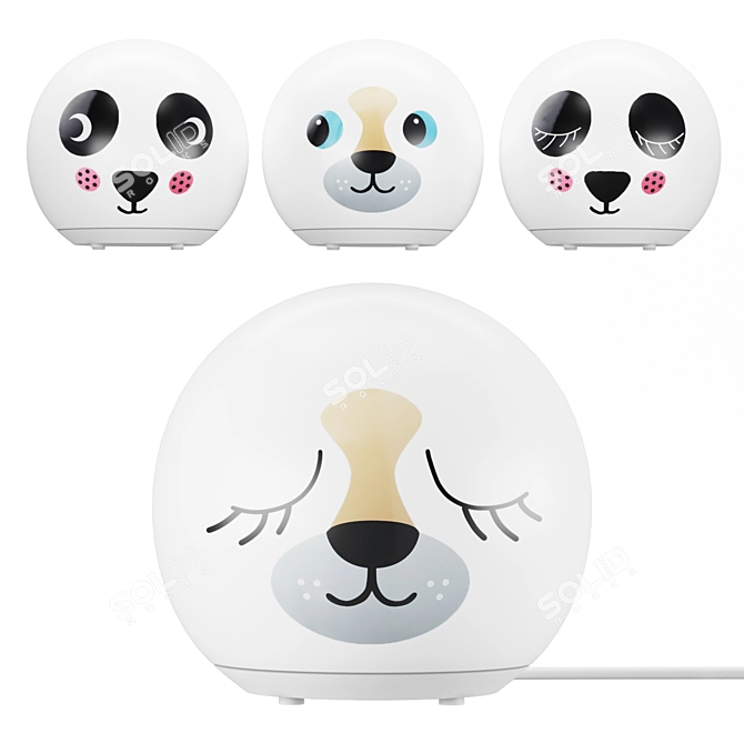 IKEA ANGARNA Panda LED Children's Lamp 3D model image 1