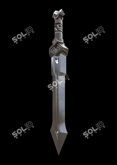Dwarven King's Mighty Blade 3D model image 1