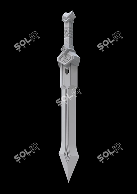 Dwarven King's Mighty Blade 3D model image 2