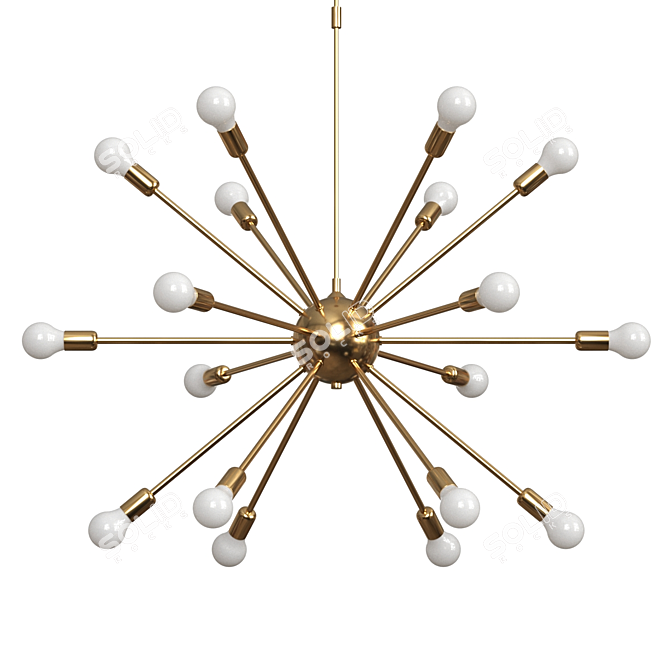 Sleek Sputnik Chandelier | Atomic 18 3D model image 1