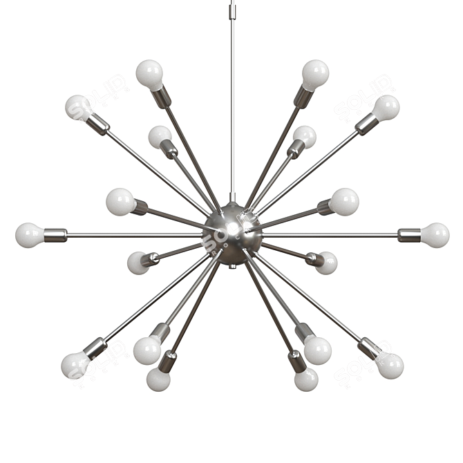 Sleek Sputnik Chandelier | Atomic 18 3D model image 3