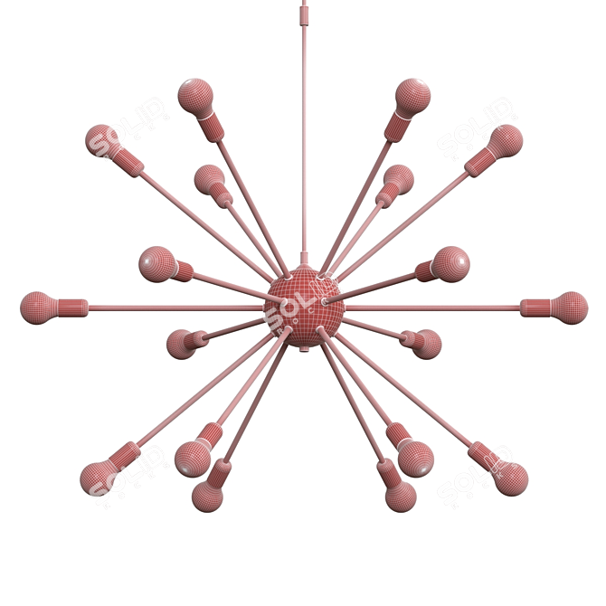 Sleek Sputnik Chandelier | Atomic 18 3D model image 4