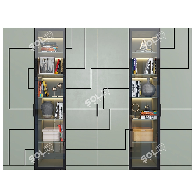 Modern Kanzasi Wardrobe: Customizable & Spacious 3D model image 1