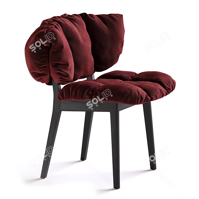 Luxurious Blue Velvet Armchair 3D model image 1