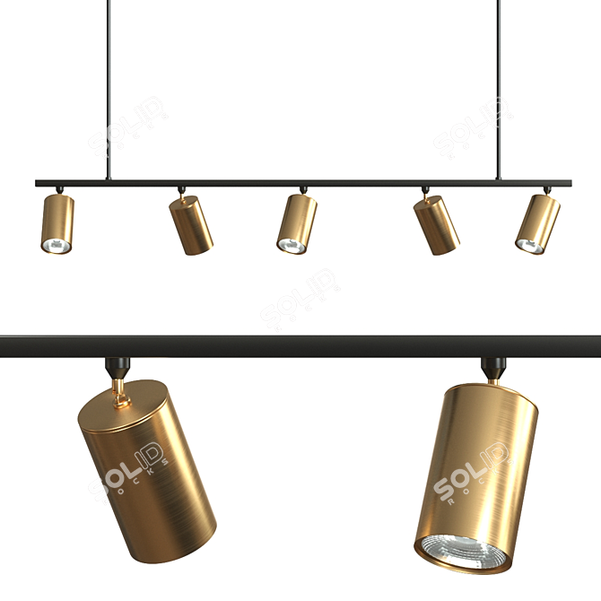 Sleek Lino 5Light Pendant 3D model image 1