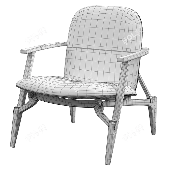 Elegant LOUISE Chair Design 3D model image 4