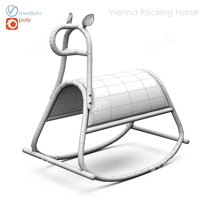 Elegant Vienna Rocking Horse 3D model image 4