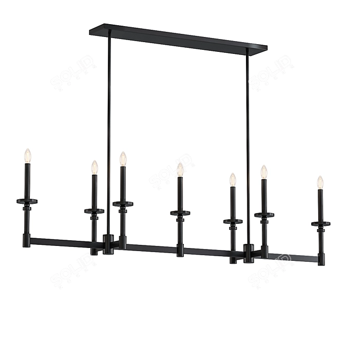 Briargrove Matte Black Chandelier 3D model image 1