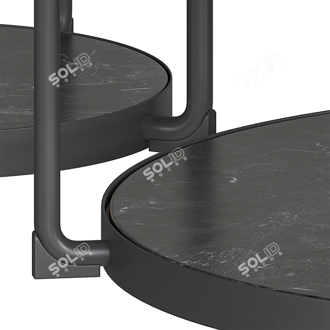 Modern Anthracite Marble Coffee Table 3D model image 3