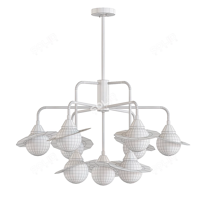 Stylish Saturn Pendant Chandelier 3D model image 2