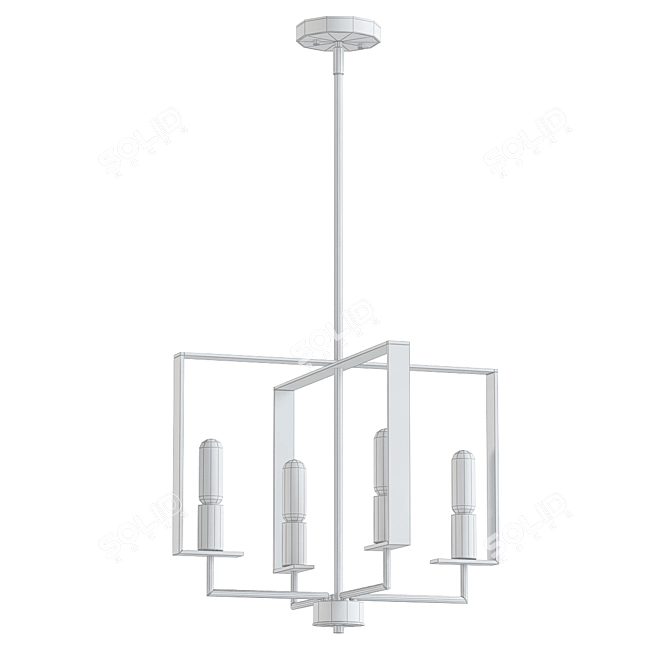 Elegant Chicago PM Chandelier 3D model image 2